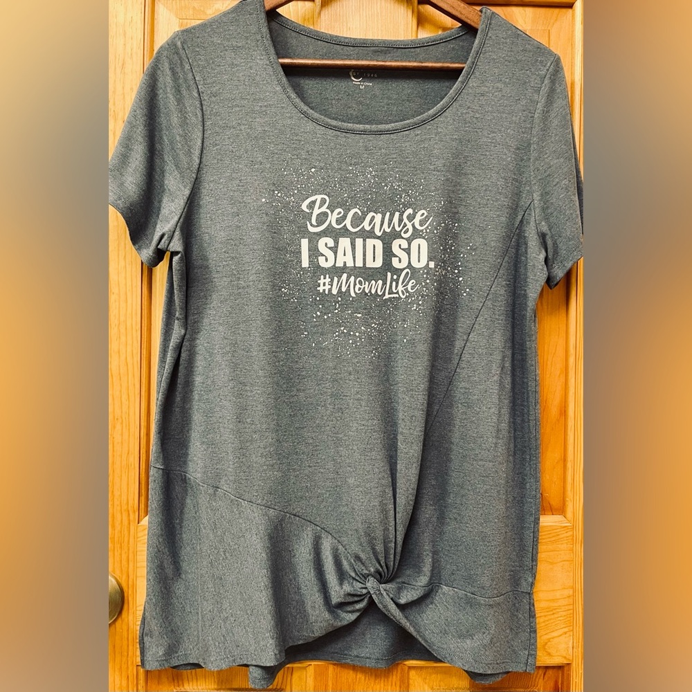 Women’s “Cato C Est 1946” Short Sleeve Blue #momlife Top